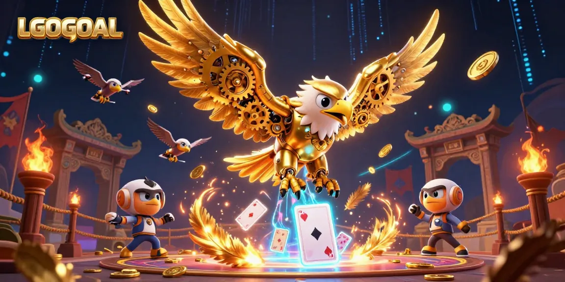Experience high-energy gaming with LGOGOAL in a vibrant 3D casino scene filled with action.