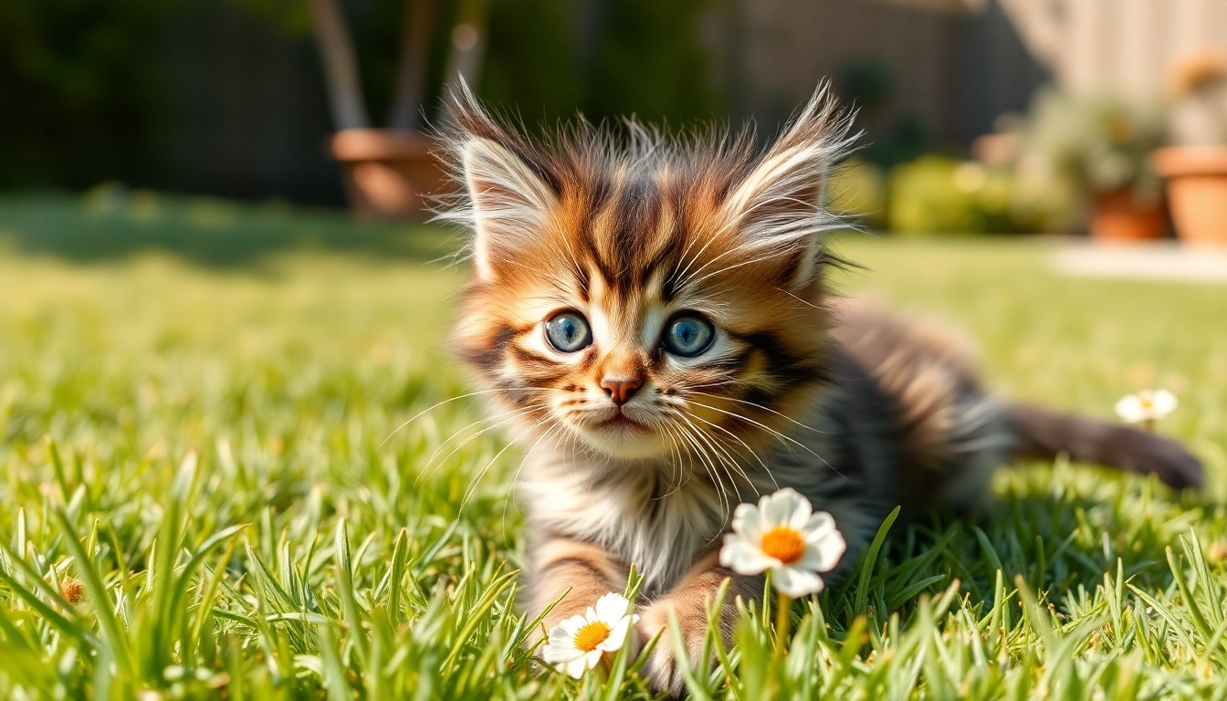 Engaging Maine Coon kittens for sale California playing in a sunny backyard.