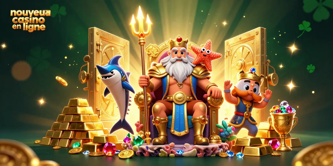 Jouez sur un nouveau casino en ligne avec Neptune entouré de trésors et de jeux captivants.