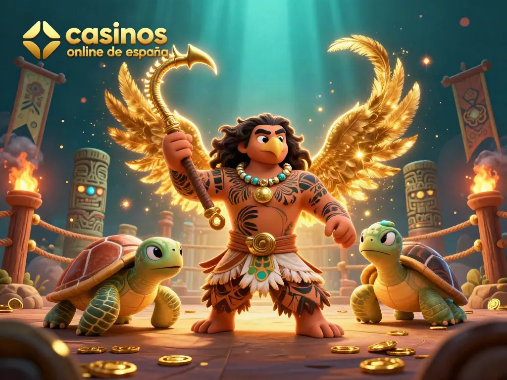 Disfruta de los mejores casinos online de España con nuestros héroes del juego en una escena llena de emoción.