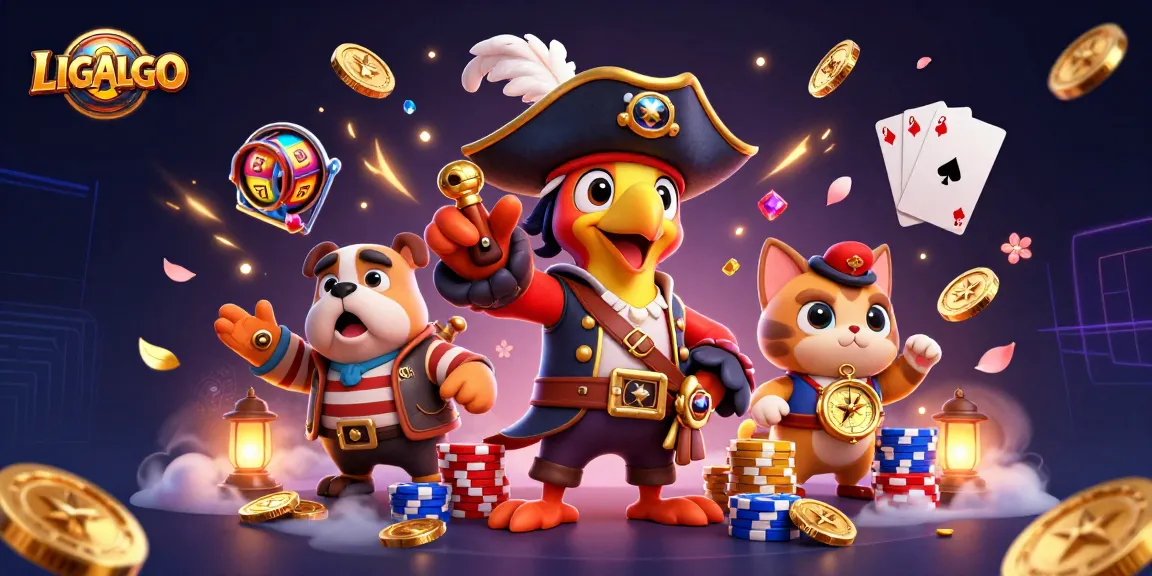 Experience thrilling gaming adventures with LIGALGO, featuring captivating 3D characters and dynamic casino elements.
