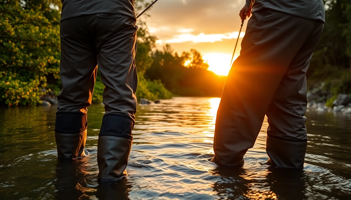 Discovering the durability and comfort of fly fishing waders in a serene outdoor setting.