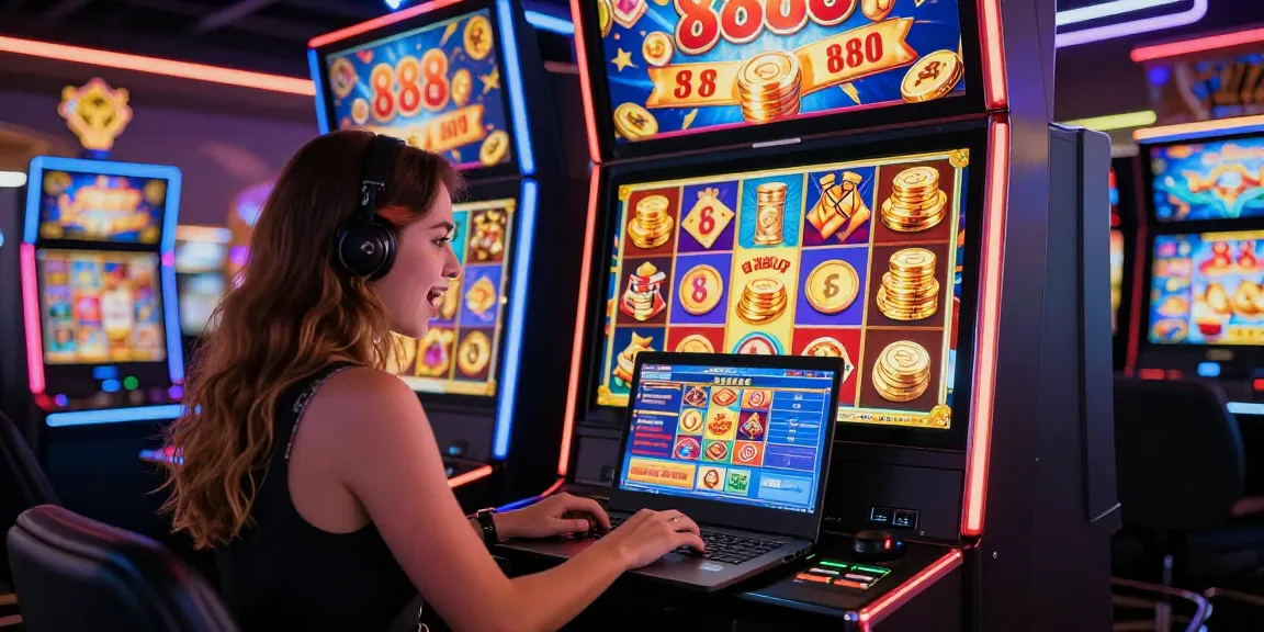 Excited player engaging with slot88 games on a vibrant online platform.