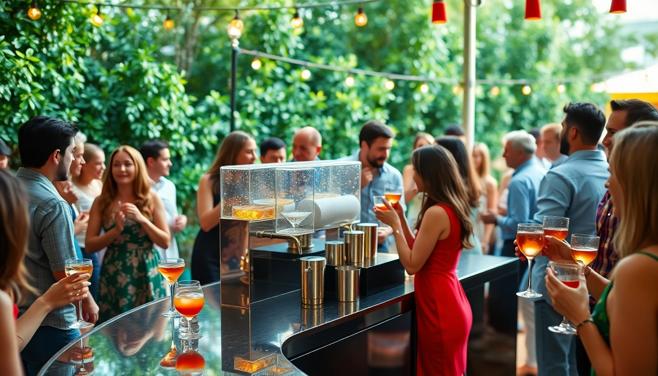 Experience a lively mobile bar service at a festive outdoor event.