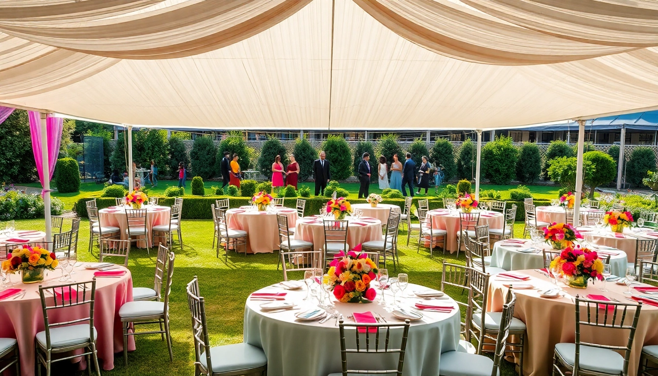 Set up for Party Rentals Las Vegas with festive decorations and lively atmosphere.