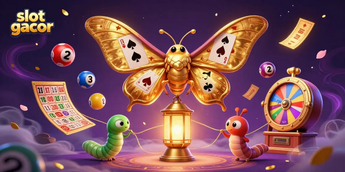 Experience thrilling game visuals with slot gacor, featuring a majestic moth and vibrant casino elements.