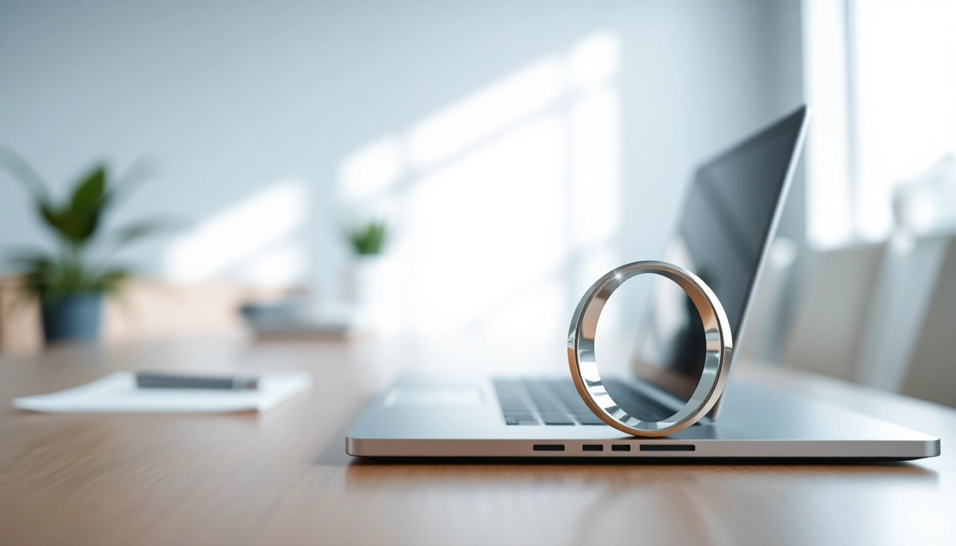 Showcasing the sleek Ringconn smart ring emphasizing its advanced technology.