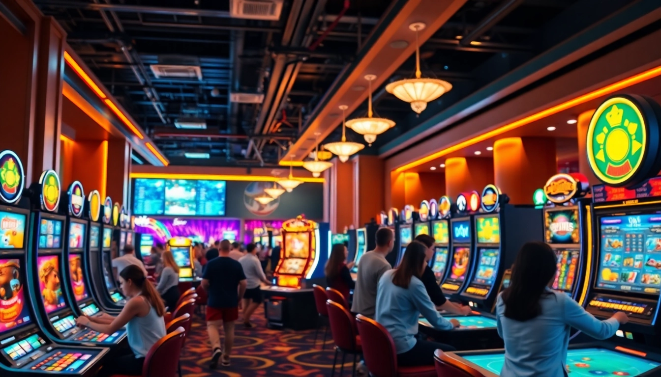 Engage with exciting games at top casino sites amid vibrant neon lights.