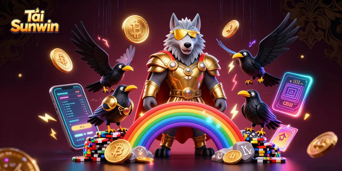 Tải Sunwin and elevate your gaming with colorful casino chips, digital currencies, and vibrant energies.