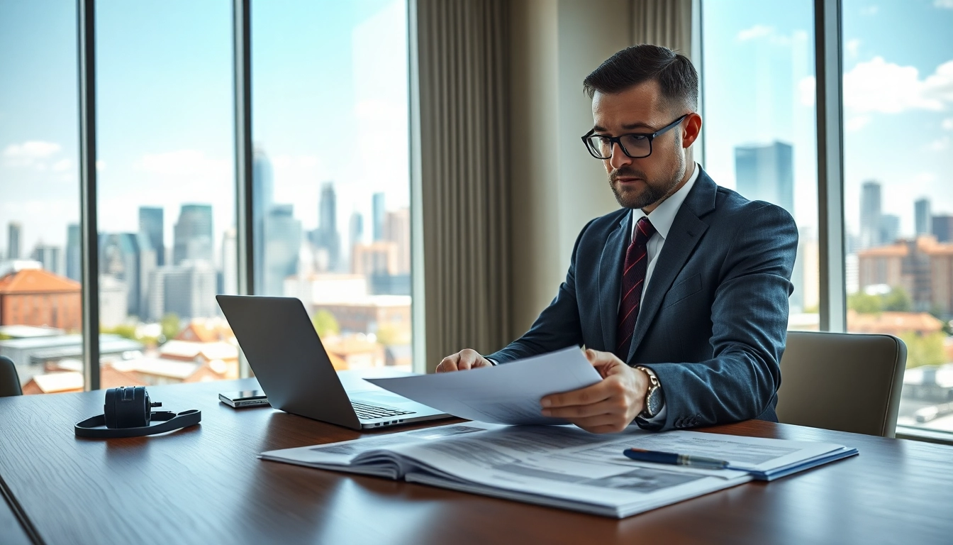 Bewertung von Immobilien auf https://frankfurt-immobilie-bewerten.de durch einen Experten in einem modernen Büro.