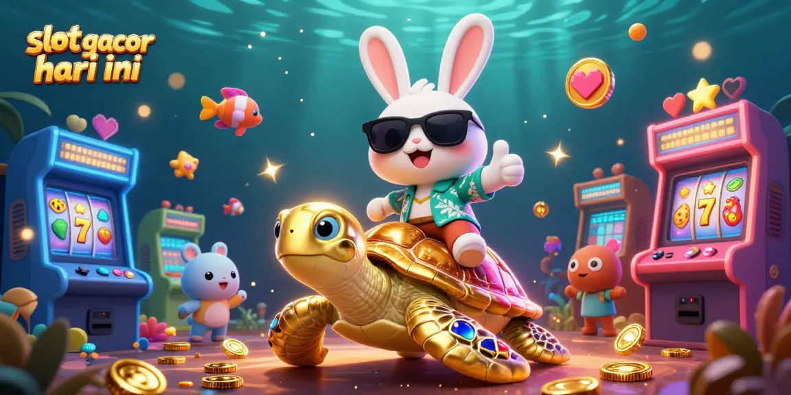 Engage with slot gacor hari ini in a vibrant 3D scene of lucky characters and dynamic gaming elements.