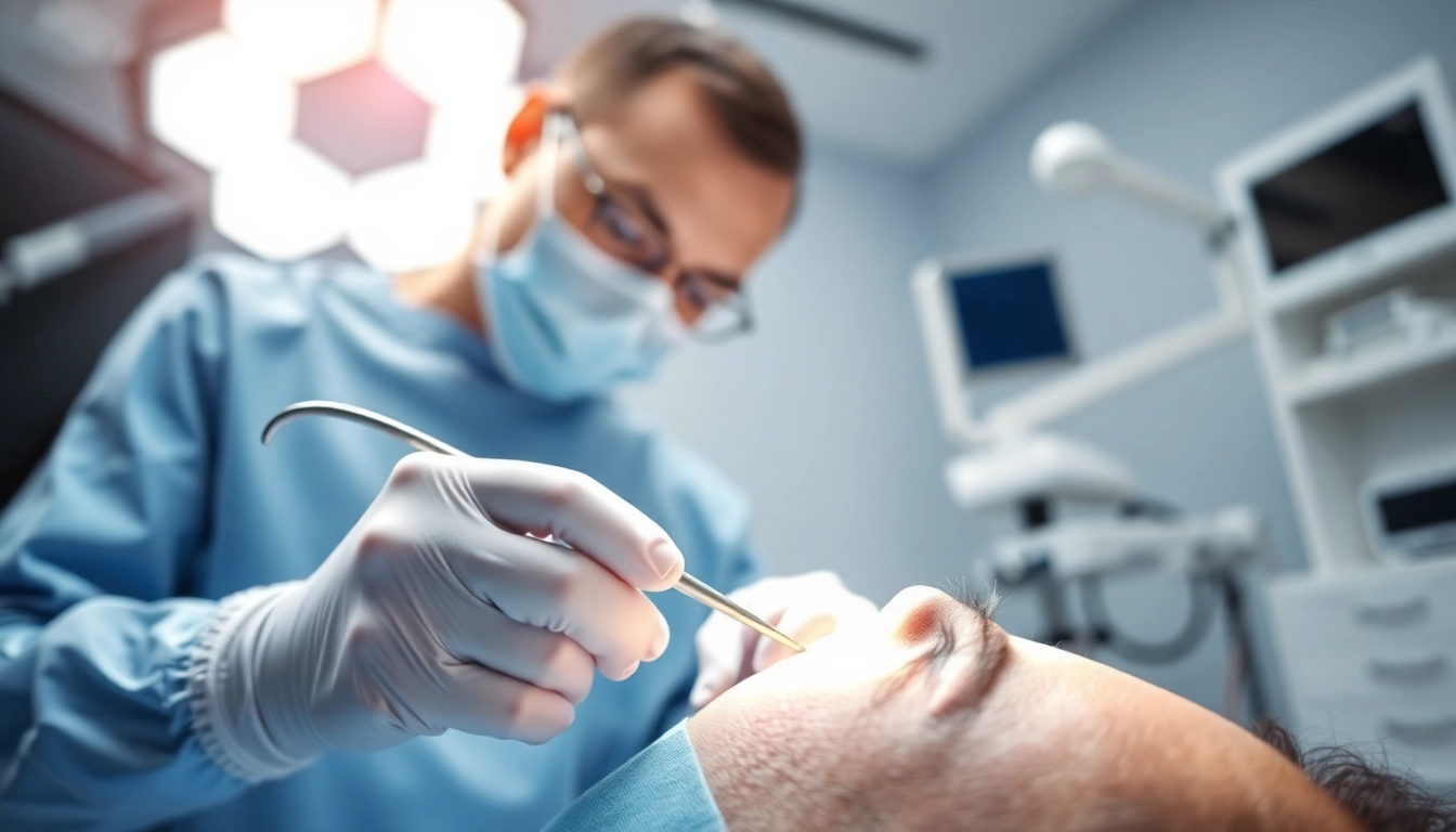 Captivating scene of a hair transplant turkey procedure, with a surgeon skillfully performing hair restoration.