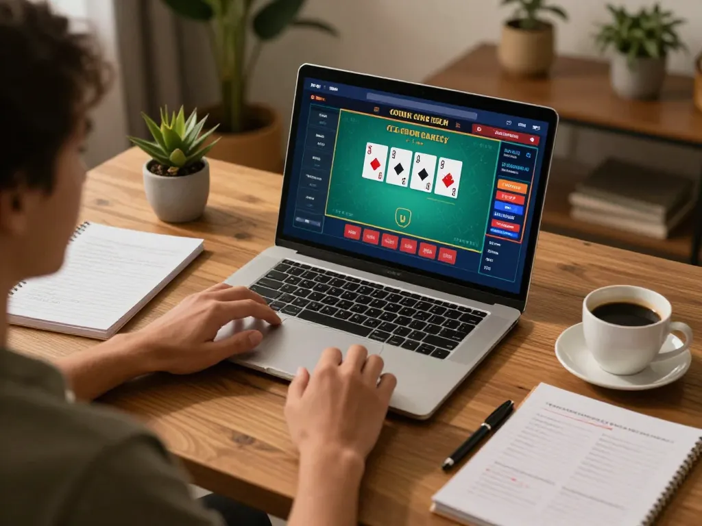 Kubet user placing bets on live dealer games at home, enjoying a strategic gaming experience