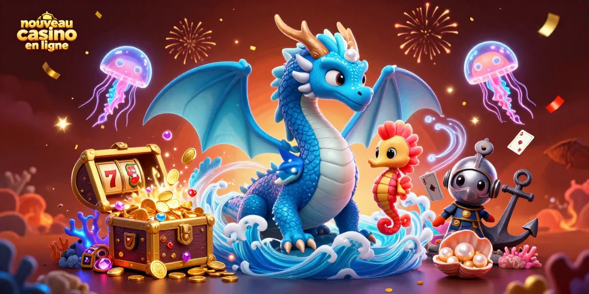 Gagnez dans un nouveau casino en ligne avec cette illustration captivante des jeux sous-marins.
