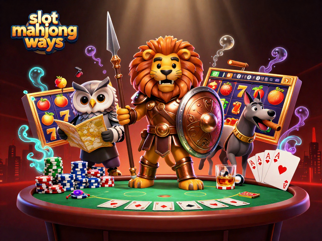 Experience exciting slot mahjong ways with a dynamic 3D scene featuring iconic gaming elements.