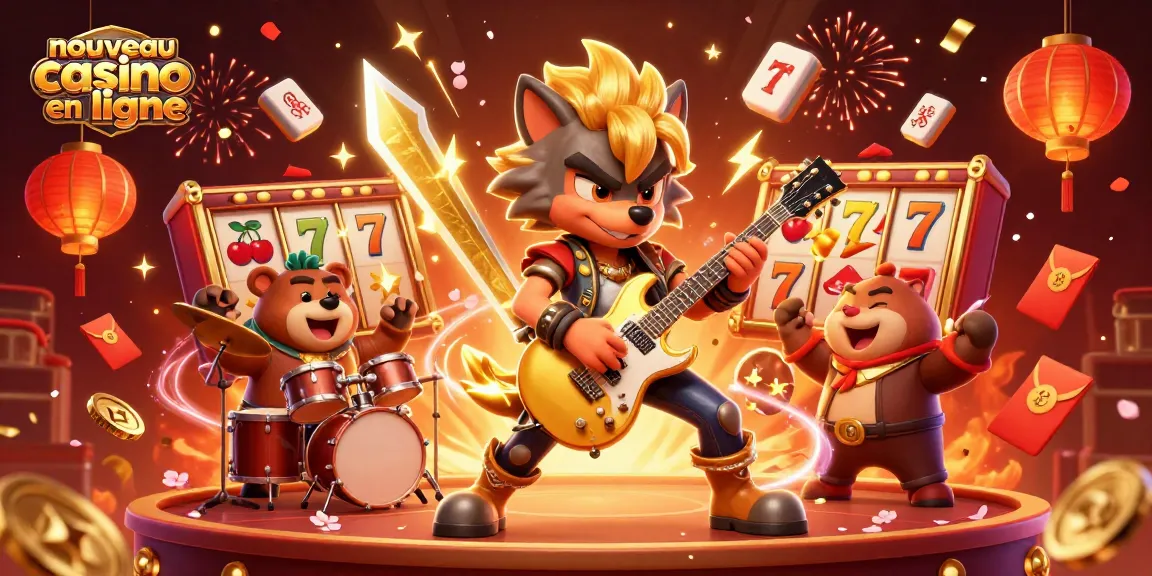 Plongez dans l'univers du nouveau casino en ligne avec une illustration 3D vibrant de personnages de jeu captivants.