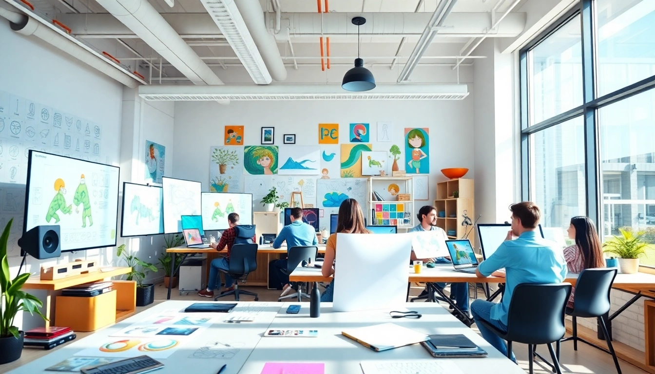 Animation Agency in einem kreativen Studio, wo Animatorenteams lebendige Projekte zum Leben erwecken.
