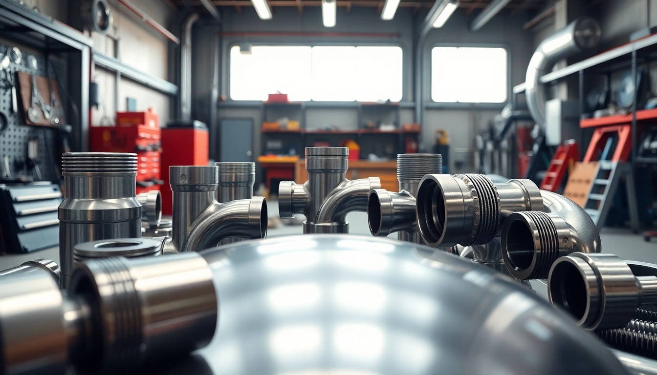 Showcasing RVNG 360-Degree Fittings with smooth metallic surfaces in an industrial setting.