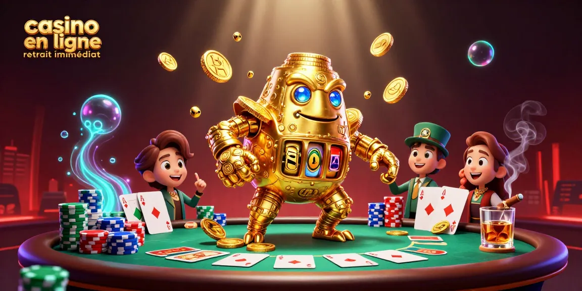 Gagnez sans attendre avec le casino en ligne retrait immédiat, illustration dynamique des jeux de table.