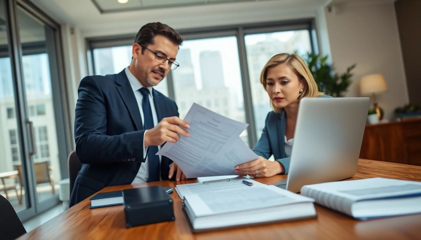 Consultation with a New York City Personal Injury Lawyer, showcasing professionalism and trust.