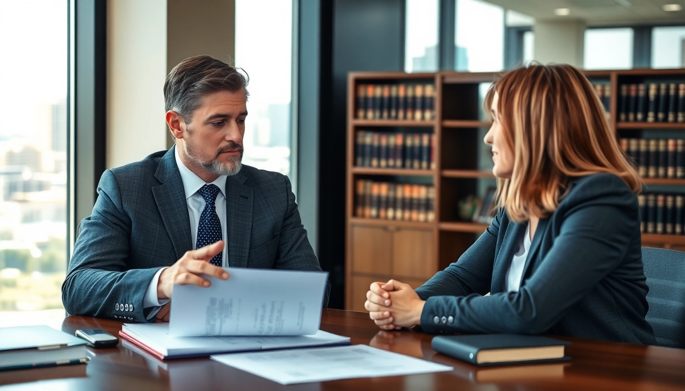 San Antonio accident lawyer providing expert legal consultation to a client in an office.