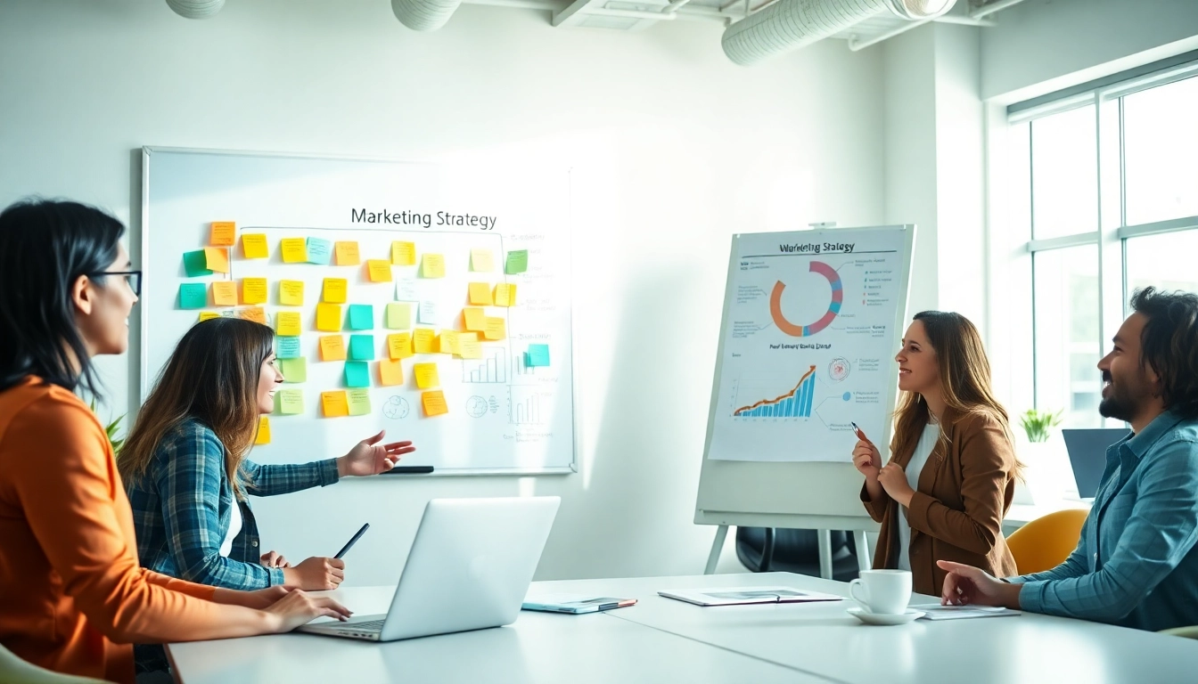 Engage in effective growth marketing strategies with a diverse team in a modern workspace.