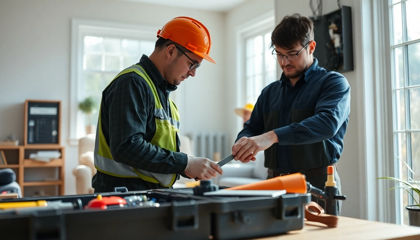 Electricians in Vancouver expertly installing a residential electrical panel.