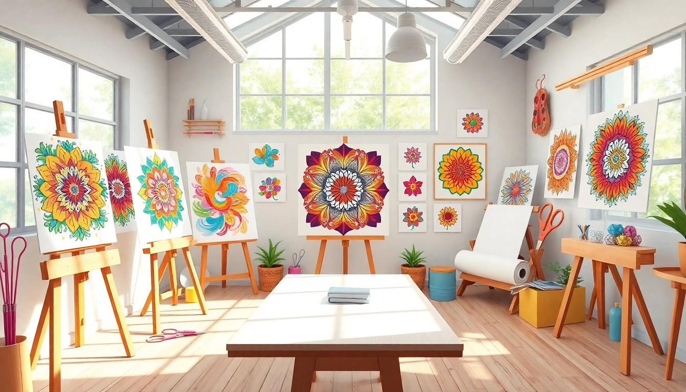 Engaging display of creative free svg designs in a bright artistic setting.
