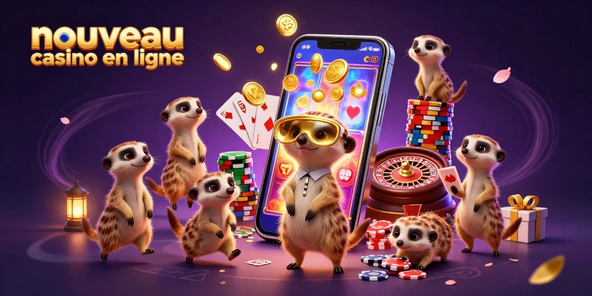 Jouer dans un nouveau casino en ligne avec des meerkats animés et des éléments de jeu captivants.