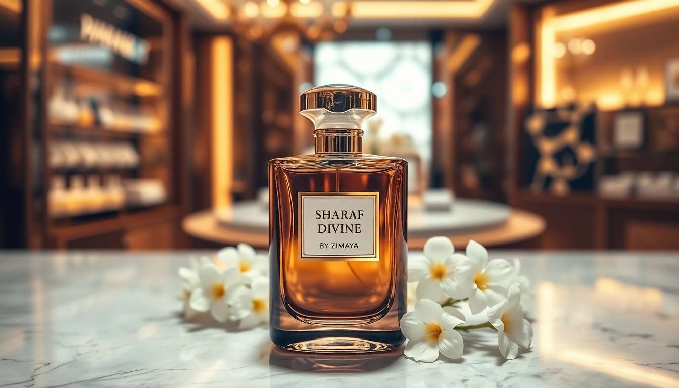Geniet van de rijke aroma's van Sharaf Divine by Zimaya met een elegant parfumflacon.