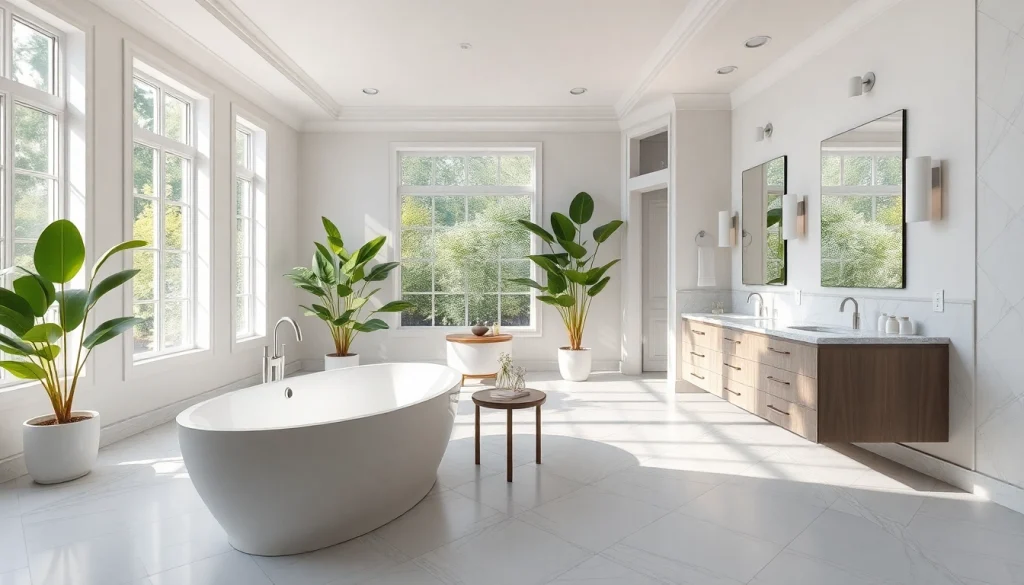 Transform your space with a professional bathroom remodeling service featuring modern fixtures and bright design.