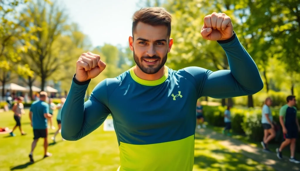 Le athlète en mouvement démontrant l'équipement pa-sport dans un cadre en plein air.