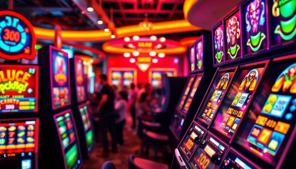 Menangkan permainan lipat4d slot dengan keseruan mesin slot berwarna cerah dan suasana kasino yang hidup.