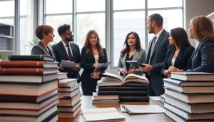 Consultation at https://www.ihavealawsuit.com showcasing lawyers collaborating in a bright office.