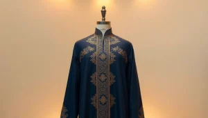Explore our luxury thobes, showcasing intricate details and premium craftsmanship for distinguished wear.