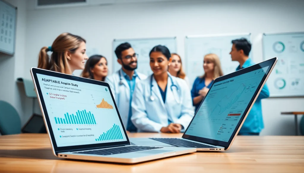Visual representation of the ADAPTABLE Aspirin Study showcasing healthcare collaboration and data analysis.