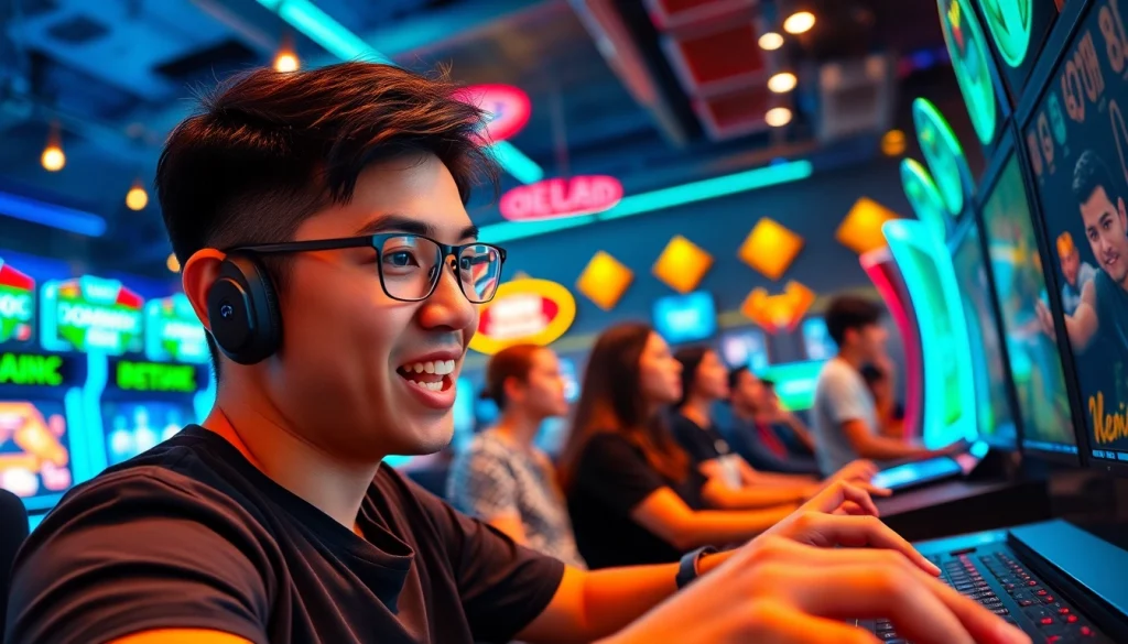 Raih kemenangan dalam Daftar Domino88 game dengan teman-teman di ruang gaming yang ceria.