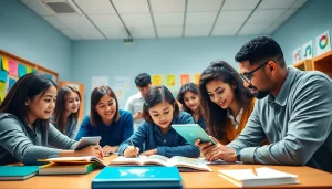 Engaged students in a vibrant classroom focusing on Education through interactive activities.