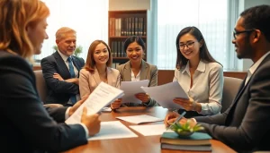 Labour law compliance Gurgaon professionals engaging in a consultation session around legal documents.