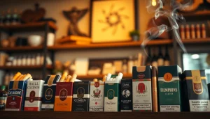 Browse quality cigarettes available at https://bureenok.com in a stylish shop setting.