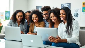 Engaged team in a collaborative session for free job post opportunities.