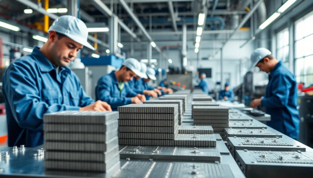 Showcasing Alnico magnets manufacturer in china with precision assembly in a bright, high-tech factory.