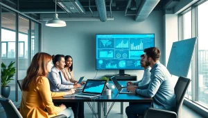 HERO Managed Services Tampa team collaborating on IT solutions in a modern office.