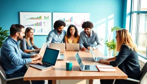 Explore marketing strategies at https://www.fire85.com with a collaborative team in a modern workspace.