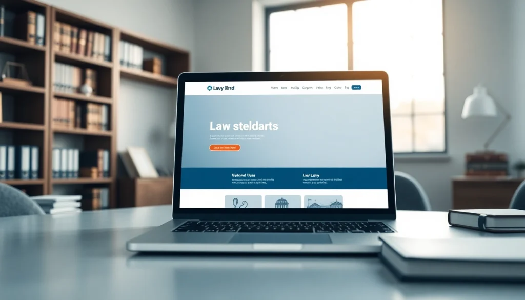 Showcase of https://www.lawfirmswebsitedesign.com featuring professional law firm website design on a laptop