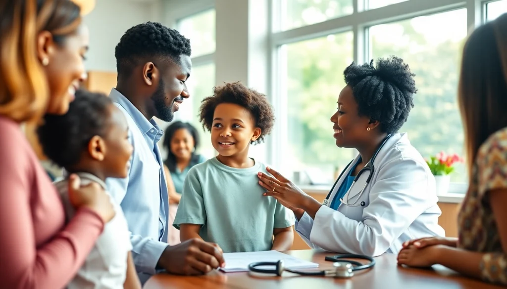 Healthcare professional engaging with patients highlights Health and wellness.