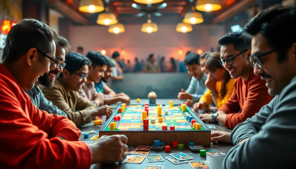 Seru bermain bolahiu game dengan pemain antusias dan papan permainan yang cerah.