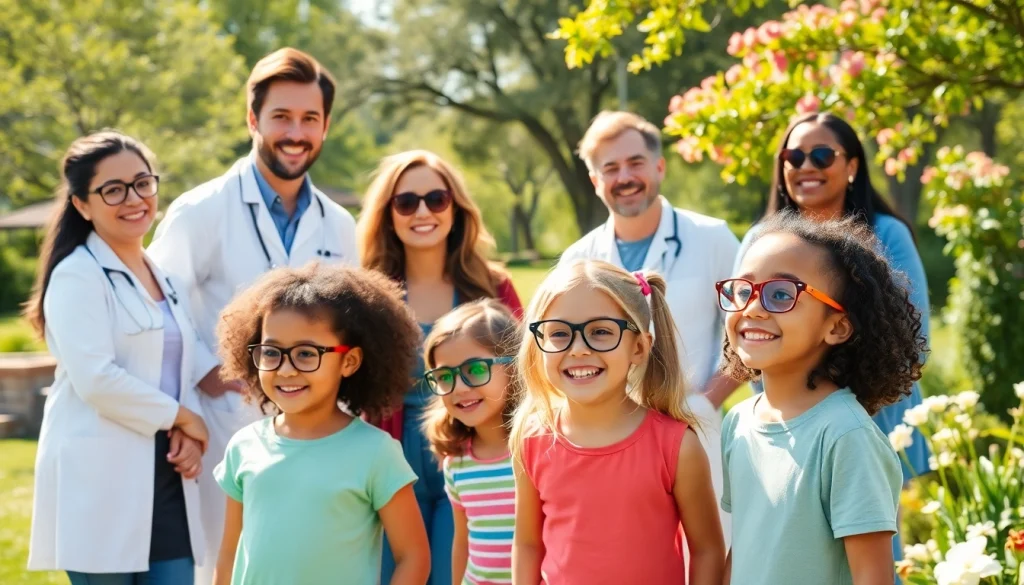 Children enjoying outdoor activities, highlighting Our Children's Vision through joyful interactions at a vibrant park.
