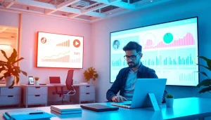 Analyze TikTok engagement metrics with our tiktok smm panel in a vibrant workspace.