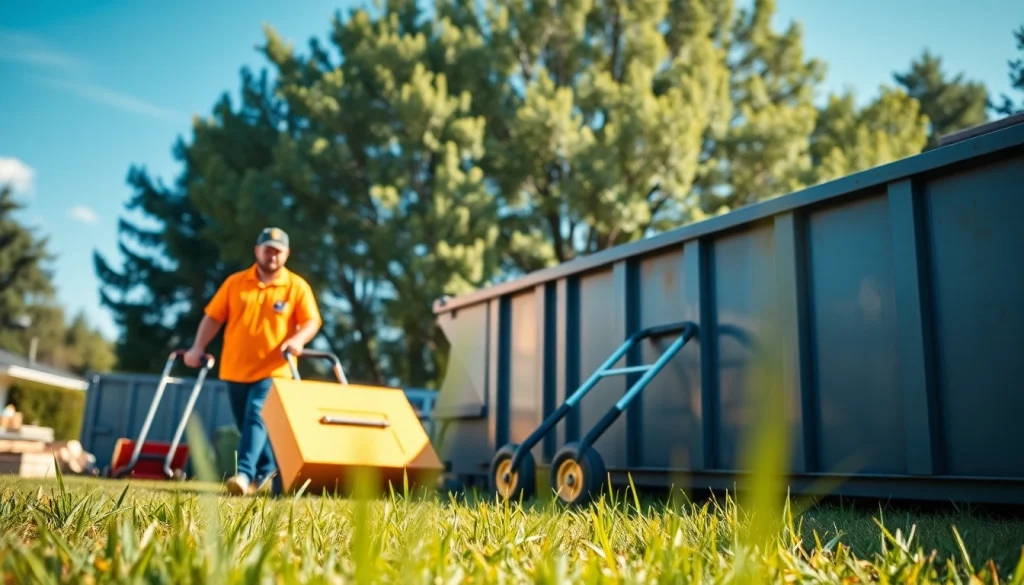 Team removing junk from a yard with https://myeasyjunkremoval.com as they clear clutter efficiently.